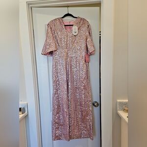 Ivy City Co Pink Bejeweled Jumpsuit